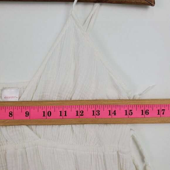 Xhilaration Womens Side Slit Swim Cover Up Dress Size L White Sleeveless Boho - Picture 13 of 15